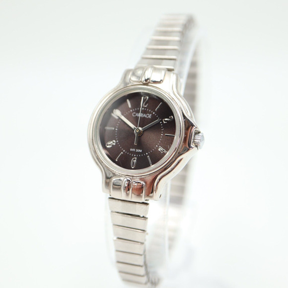 Carriage By Timex Womens Watch 24mm Gray Dial Silver Tone Stretch Band Working - Picture 1 of 14